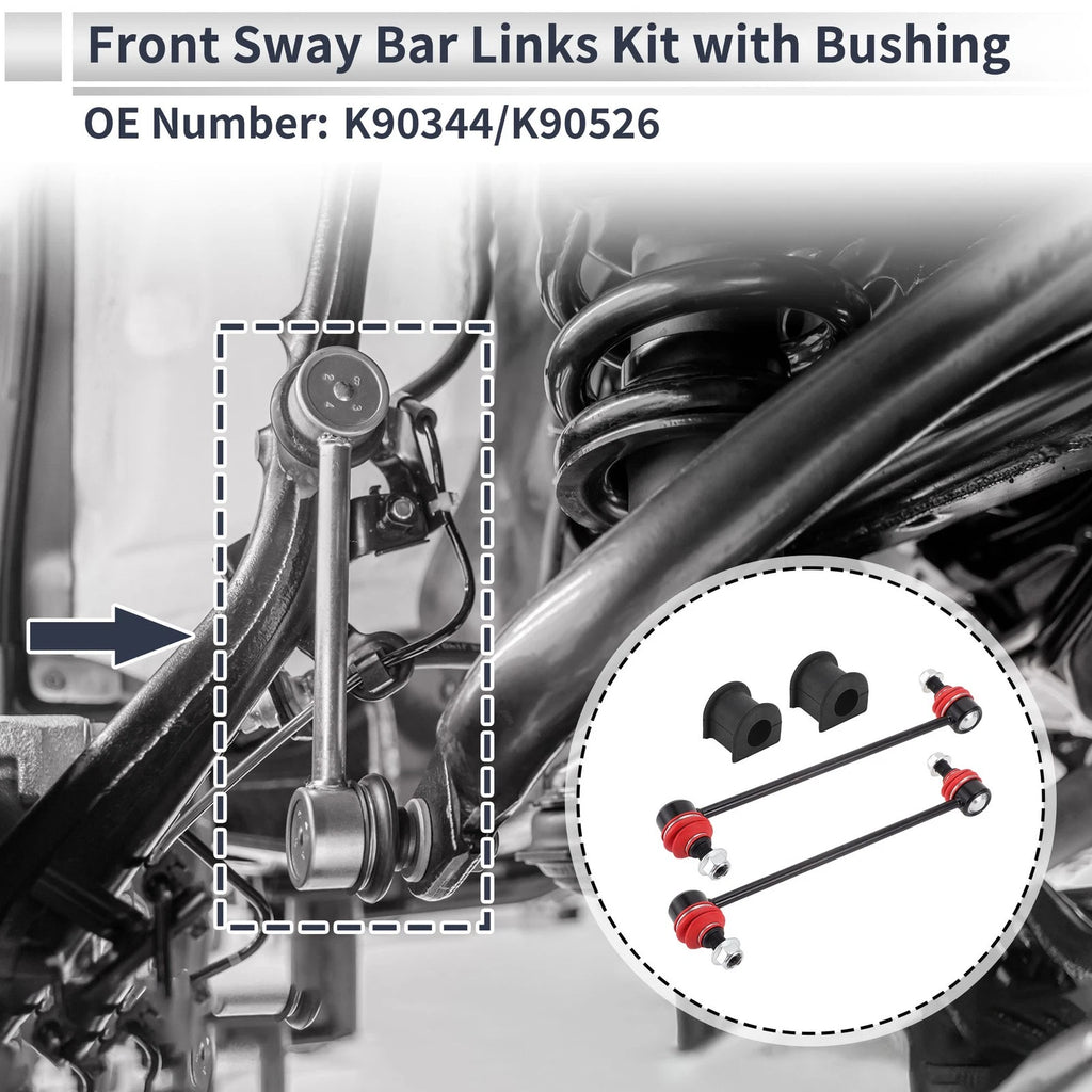 Front Stabilizer Bar Links Set of 2 with Bushing for Toyota Solara (2004–2008) No.K90344