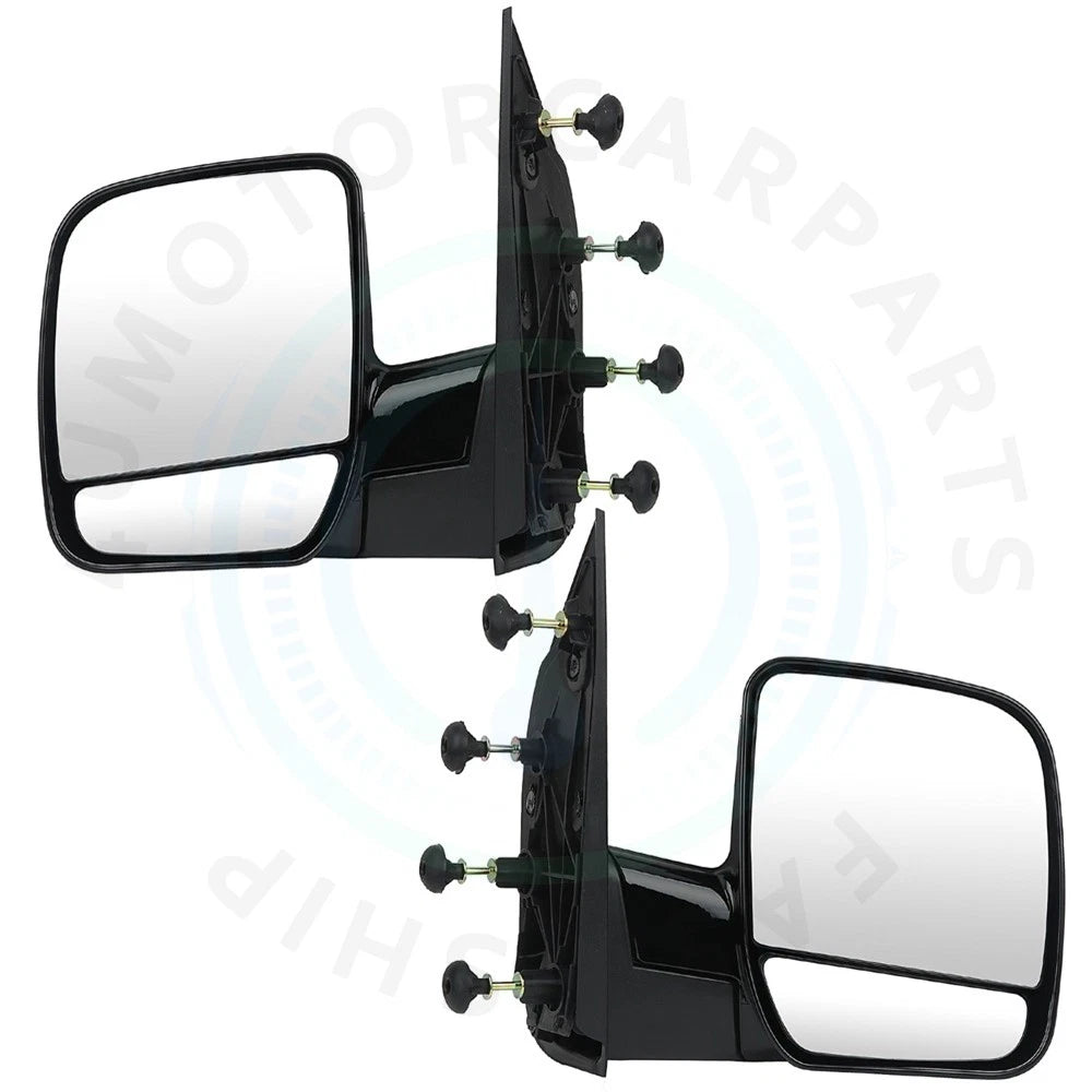 2PC Black Manual Folding Side View Mirrors for E-150 E-250 E-350 (1992–2014)