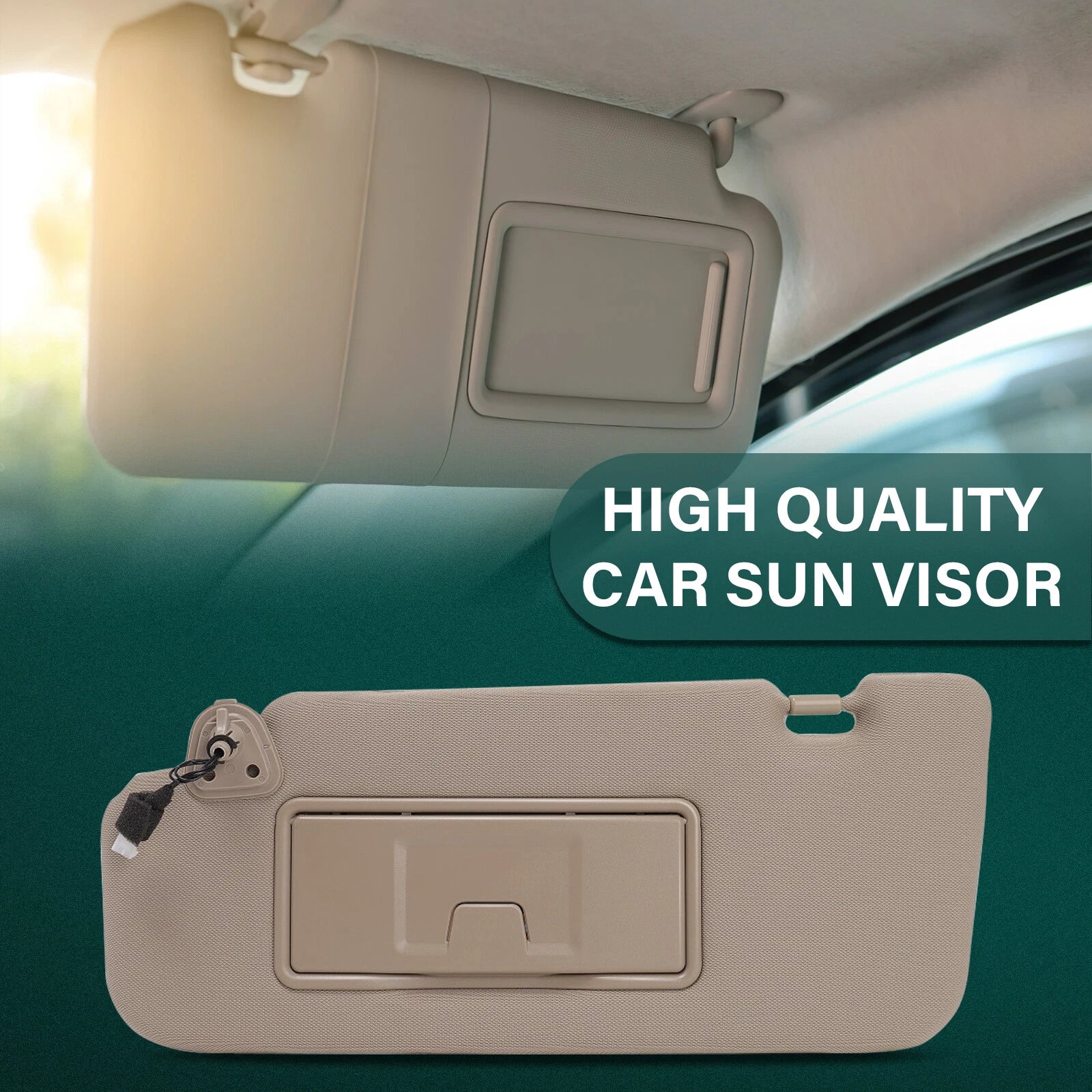 Sun Visor for Nissan Murano (2006–2008) Beige Left Driver Side W/Lamp 96401-CC22B