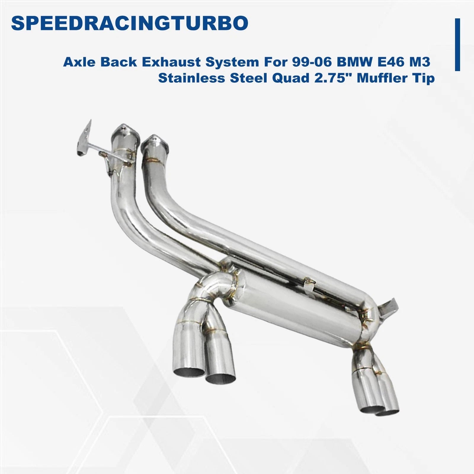 Axle Back Exhaust System for BMW E46 M3 (1999–2006) S.Steel Quad 2.75" Tip