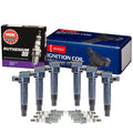 Set of 6 Ignition Coils & Spark Plugs for Hyundai Kia V6 (Denso, NGK)