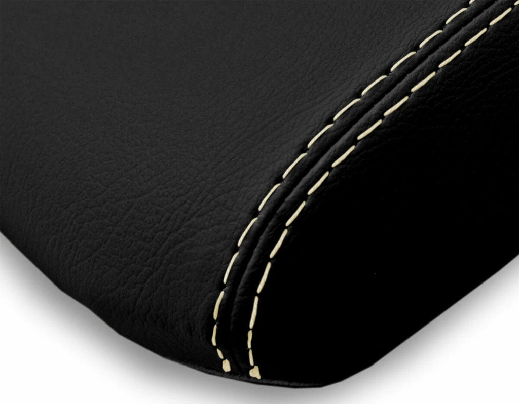 Leather Console Lid Armrest Cover for Toyota 4Runner (2010–2019) Beige Stitch
