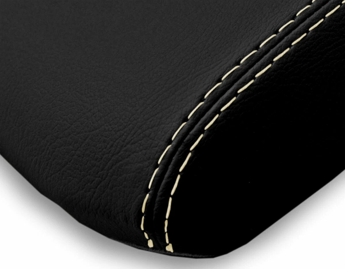 Leather Console Lid Armrest Cover for Toyota 4Runner (2010–2019) Beige Stitch