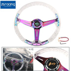 Crystal Steering Wheel 6-Holes 345mm Deep Dish Racing