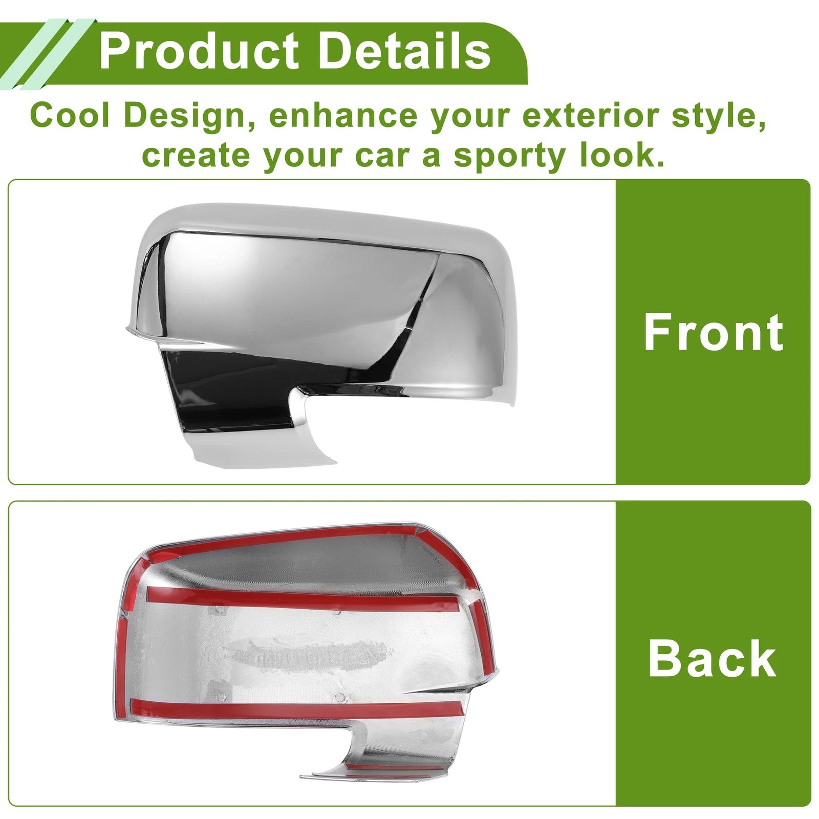 Set of 2 Side Mirror Cover Caps for Dodge (Electroplating Color)