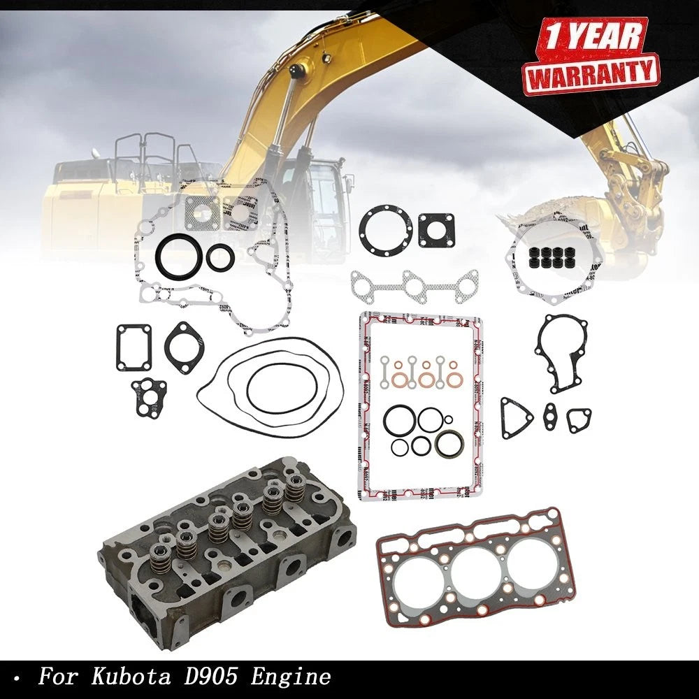 Complete Cylinder Head Assembly & Gasket Set for Kubota D905