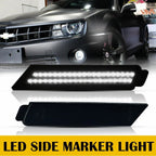 2X Smoked White LED Bumper Side Marker Light for Chevy Camaro (2010–2015)