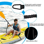 Kayak Paddle Leash with Carabiner Lanyard 1m Black