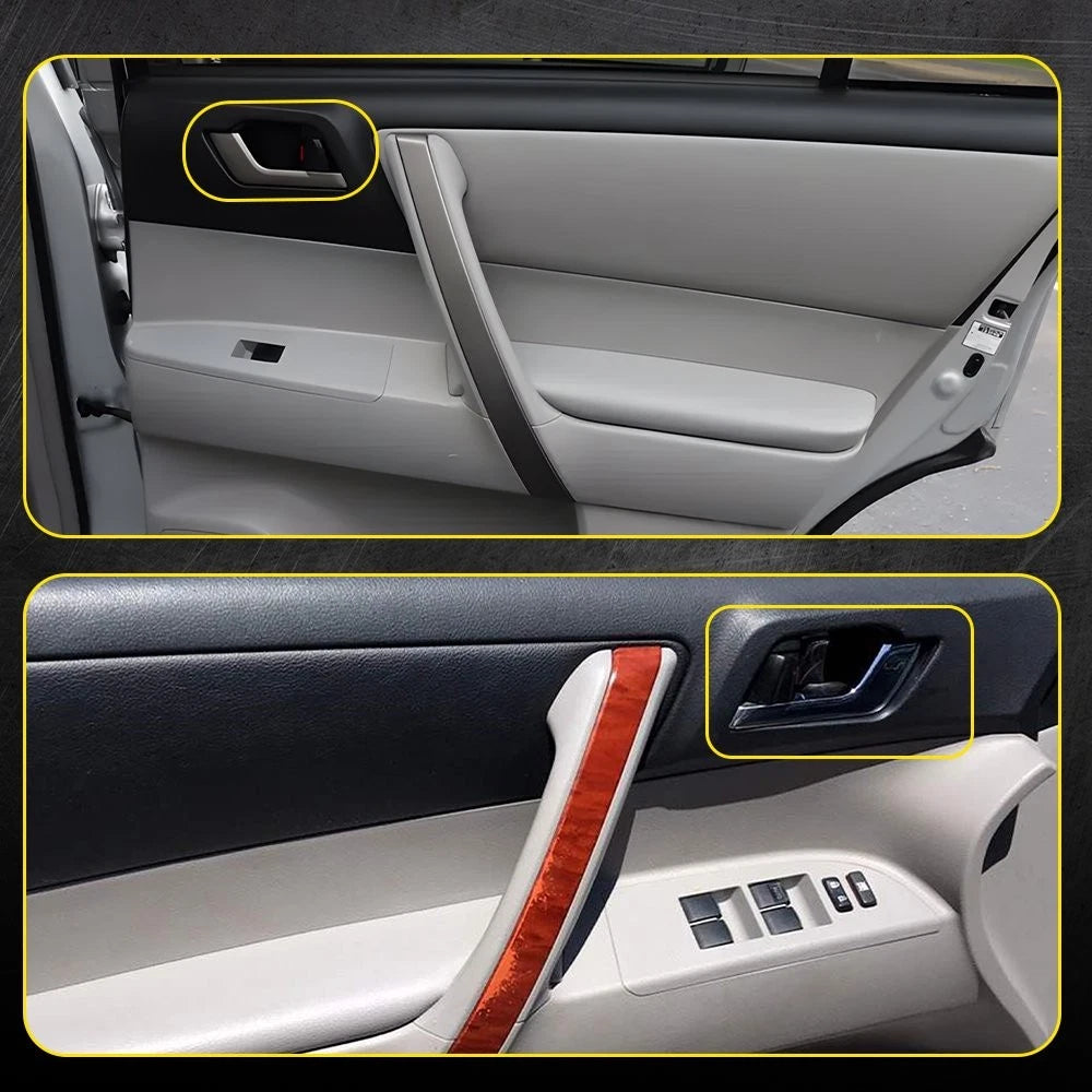 Set of 4 Black Interior Door Handles for Toyota Highlander (2008–2013)
