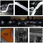 Headlight with LED DRL for Chevy Impala (2006–2016) Smoked Housing Amber Corner