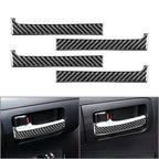 Set of 4 Door Handle Panel Cover Trim for Toyota Tundra (2014–2021) Carbon Fiber Black