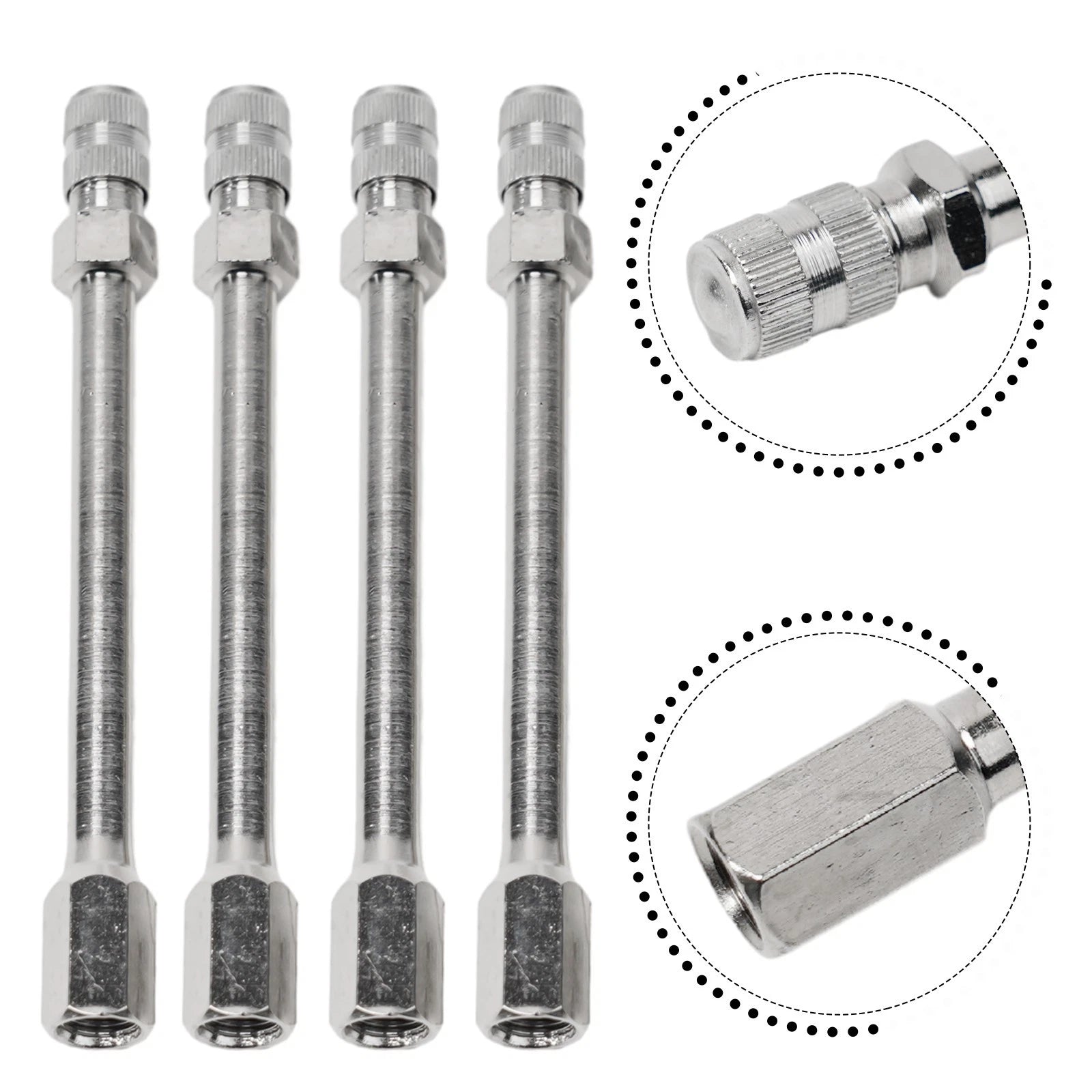 Set of 4 Tyre Valve Extension Rods for Auto Truck