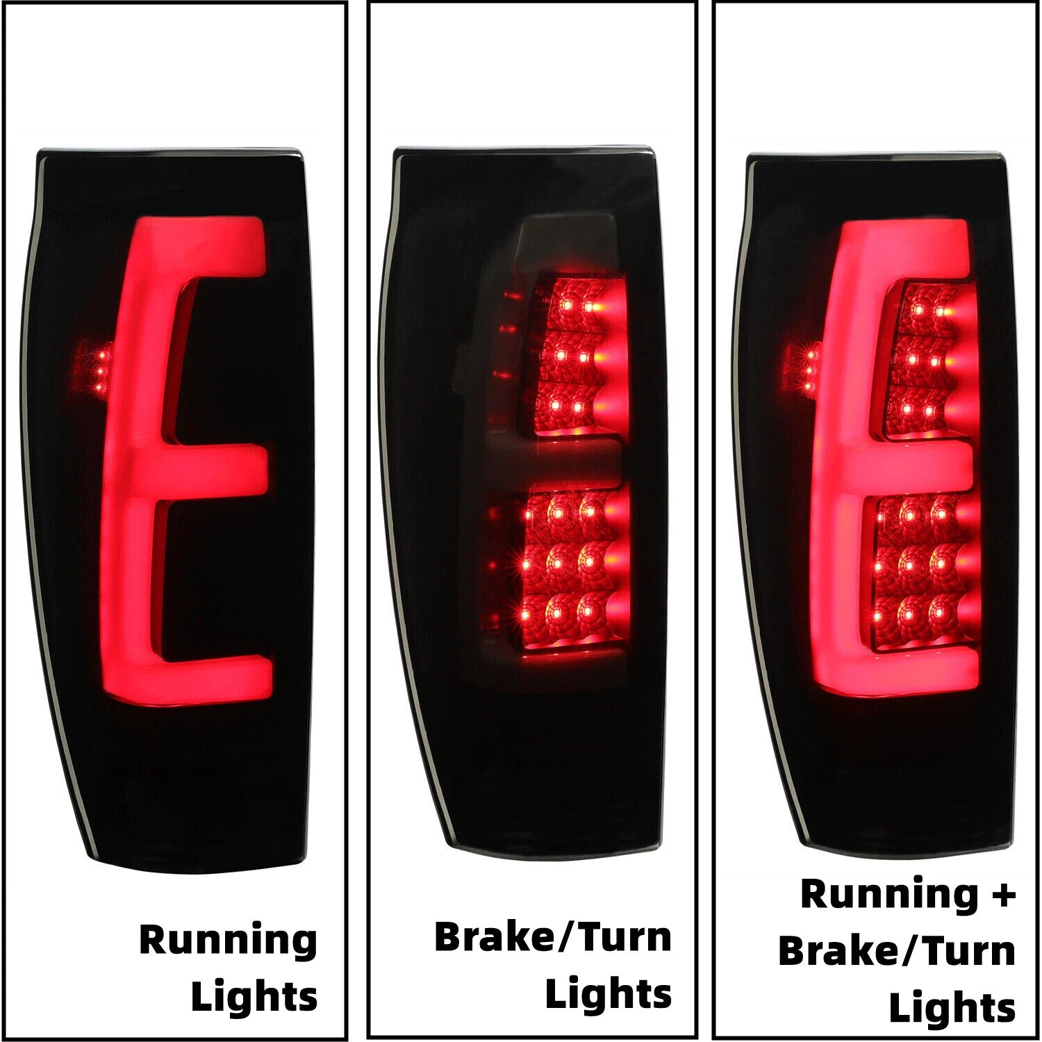 LED Tube Bar Tail Lights Pair for Chevy Avalanche 1500 2500 (2002–2006)
