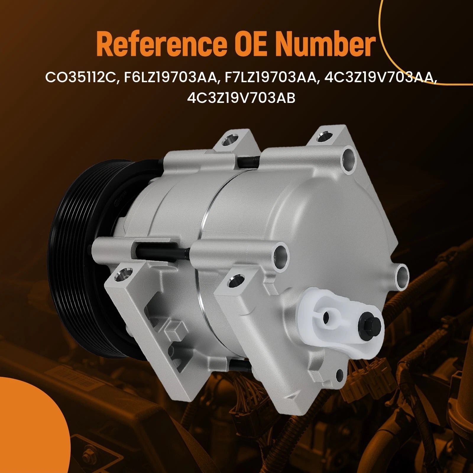 Air Conditioning Compressor R134a for Ford F-Series 4.6L 5.4L 6.0L (1997–2007)