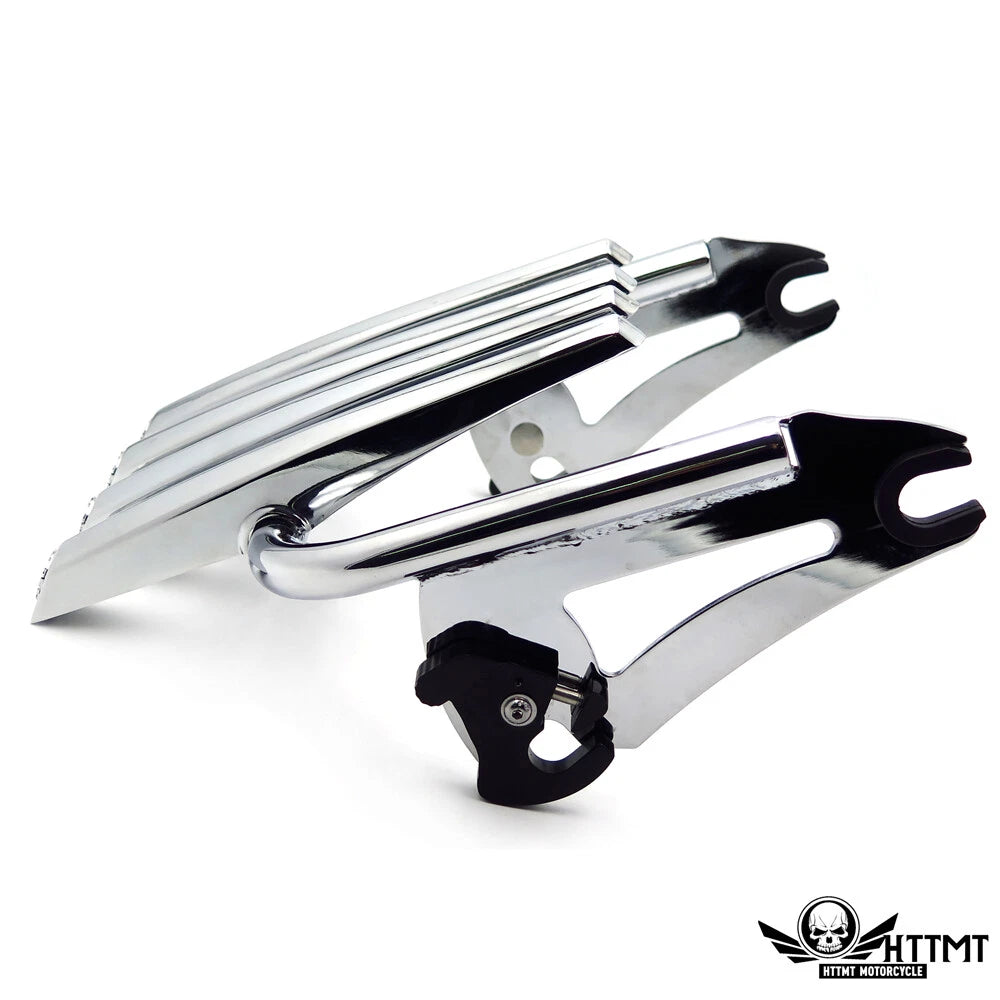 Chrome Skull Detachable Stealth Luggage Rack for Harley Touring (2009–2018)