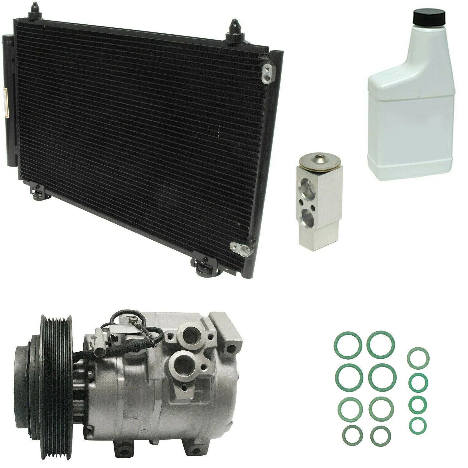 A C Compressor Kit With Condenser and Valve for Toyota Highlander (2001–2007)