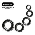 Fishing Rod Rings Set of 5 Nickel Plated Black OD 6-23.7mm