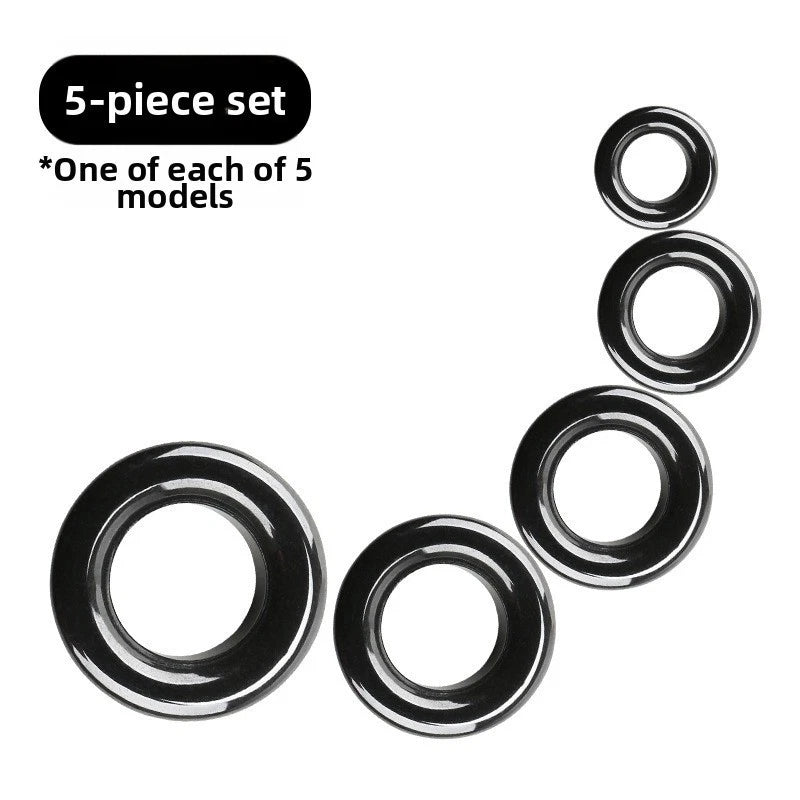 Fishing Rod Rings Set of 5 Nickel Plated Black OD 6-23.7mm