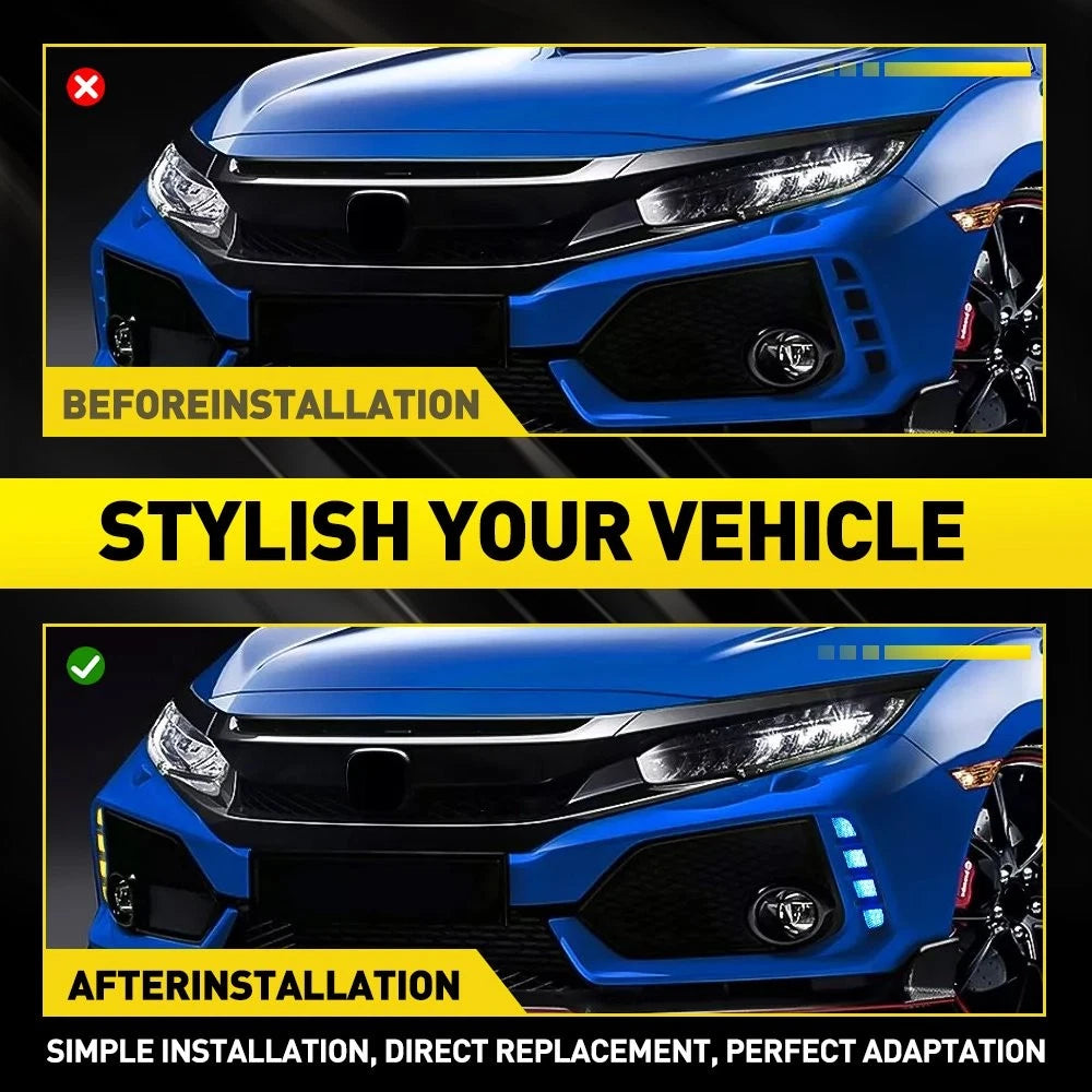 2X LED DRL Fog Lamp for Honda Civic Type R (2017–2021)