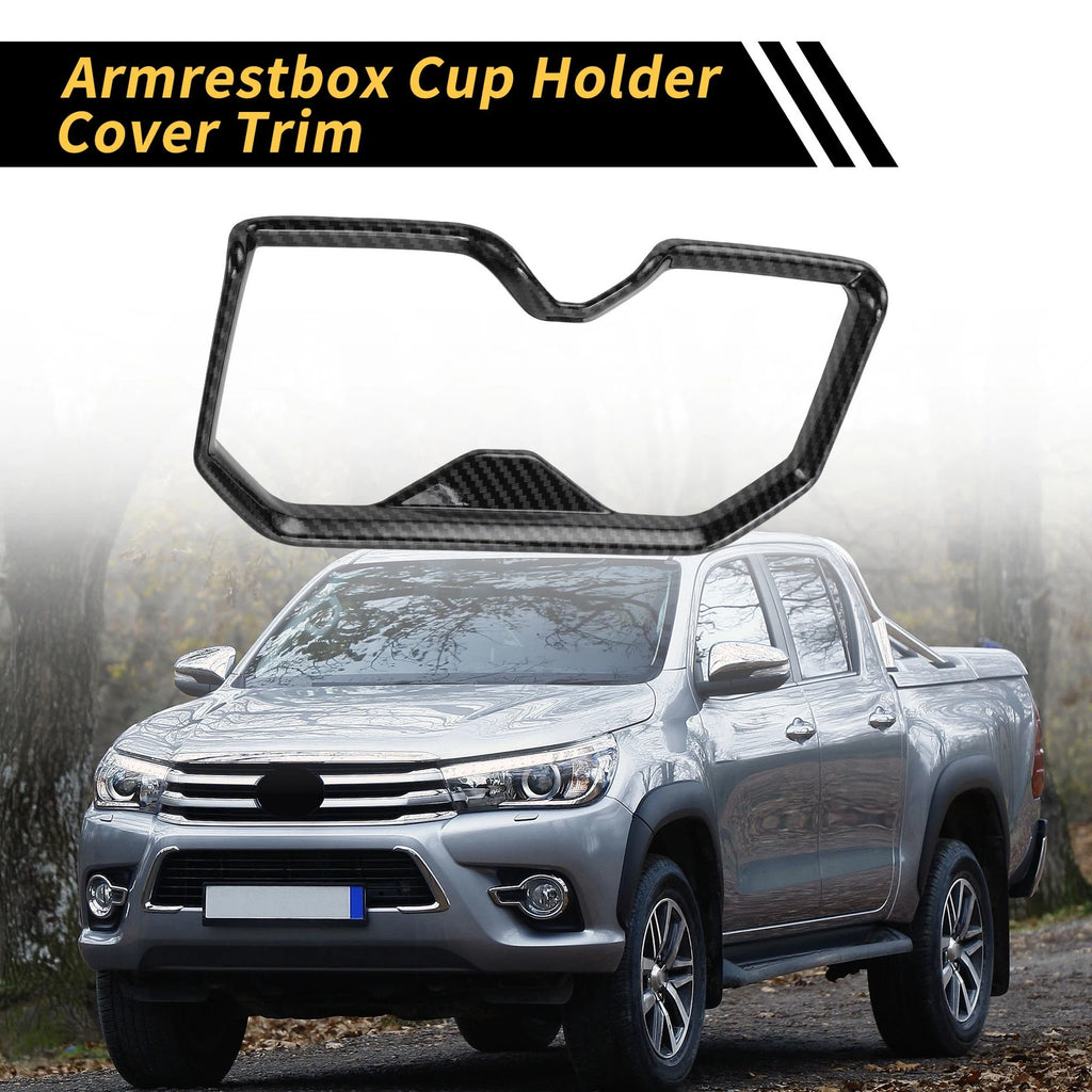 Carbon Fiber Armrest Box Rear Cup Holder Cover for Toyota Tundra (2022–2024)