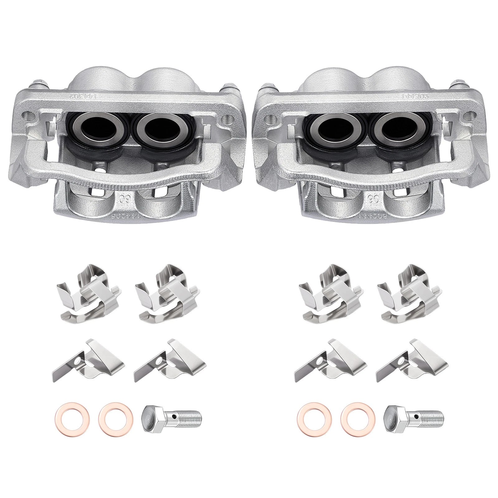 Front Brake Calipers w/Brackets for Ford F-250 F-350 Super Duty (2005–2010) Pair