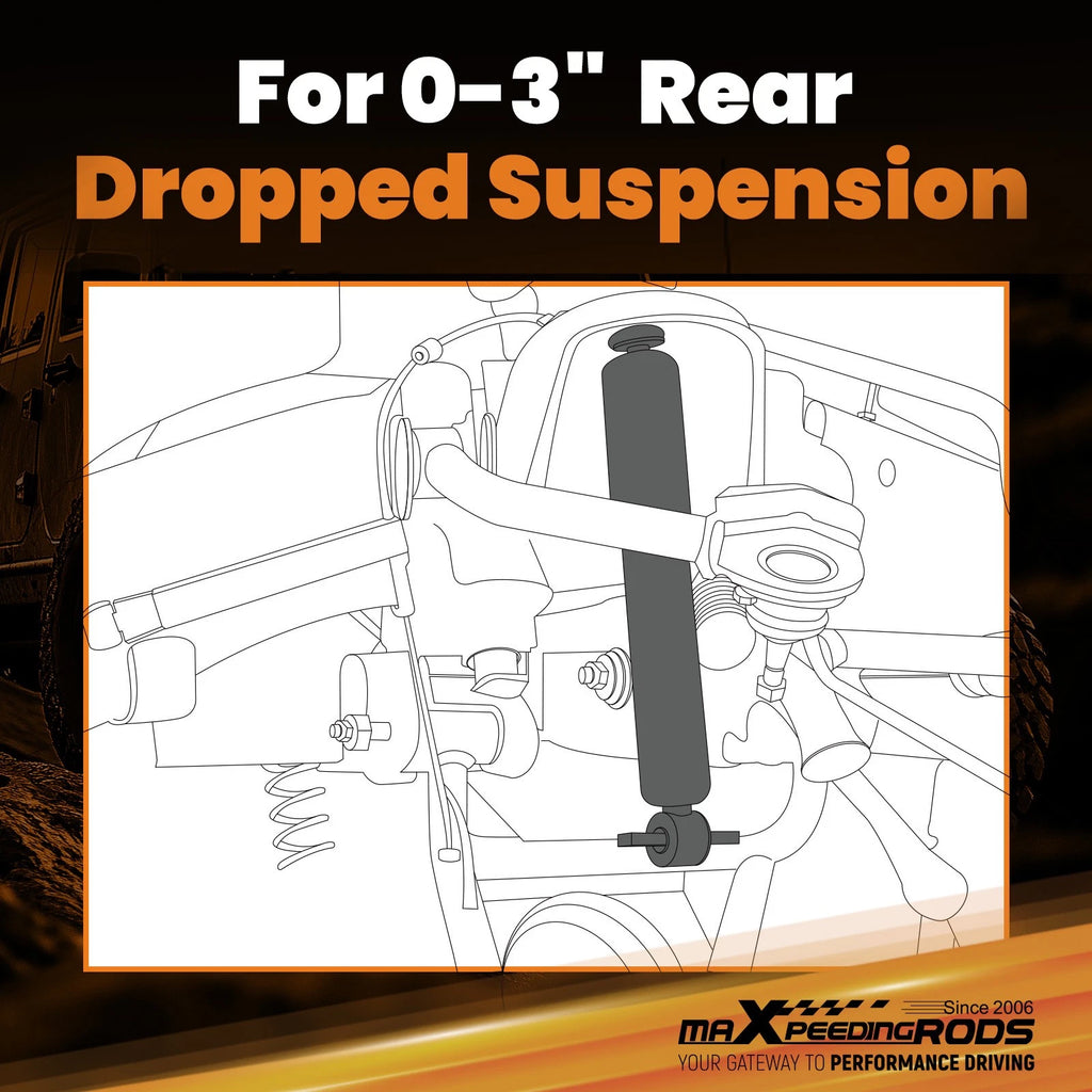 Rear Drop Shock Set for Chevrolet S10 GMC Sonoma RWD (1982-2004)