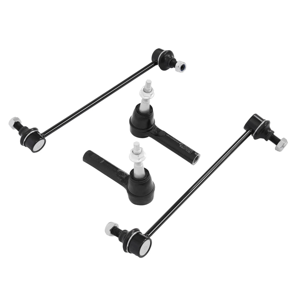4X Front Stabilizer Sway Bar End Links & Outer Tie Rod Kit for Equinox (2010–2017)