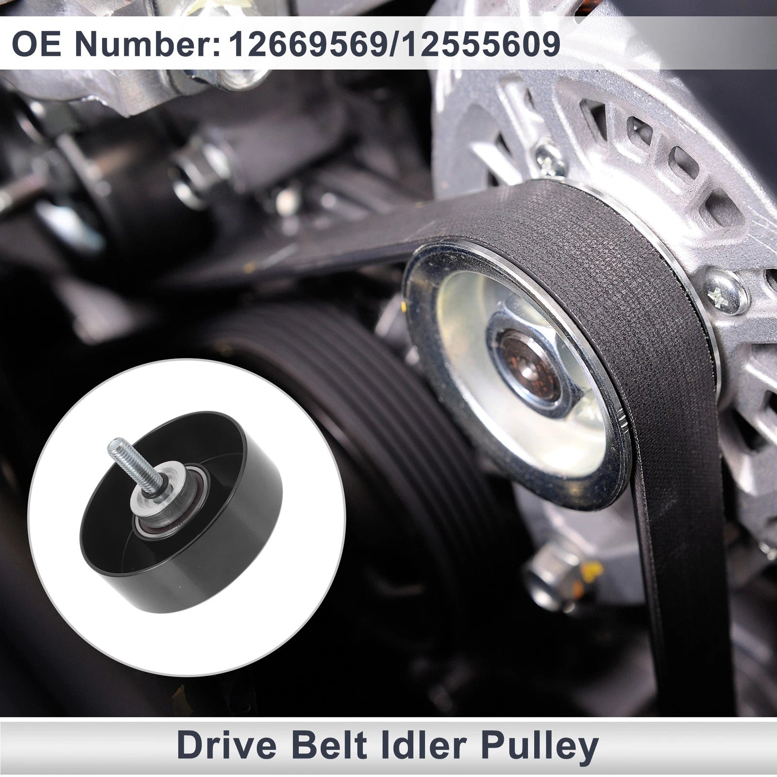 Drive Belt Idler Pulley for Chevrolet Silverado (1998–2013) No. 12669569/12555609