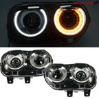 LED Headlights for Dodge Challenger Coupe (2015–2018) Black Left+Right