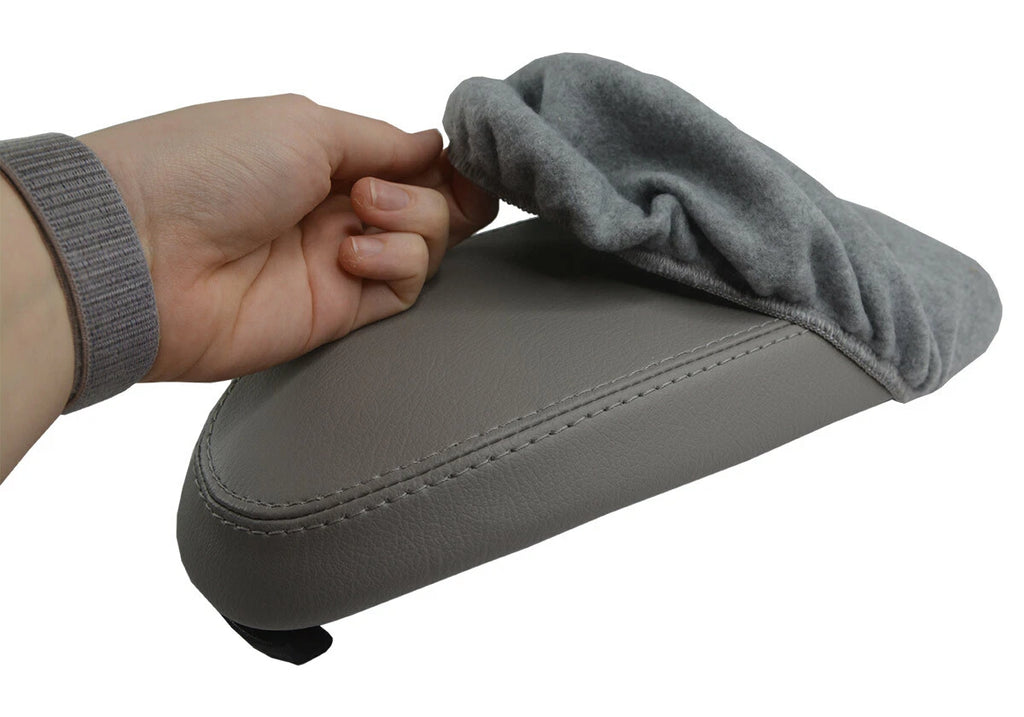 Fleece Console Lid Armrest Cover for Ford Focus (2000–2007) Gray
