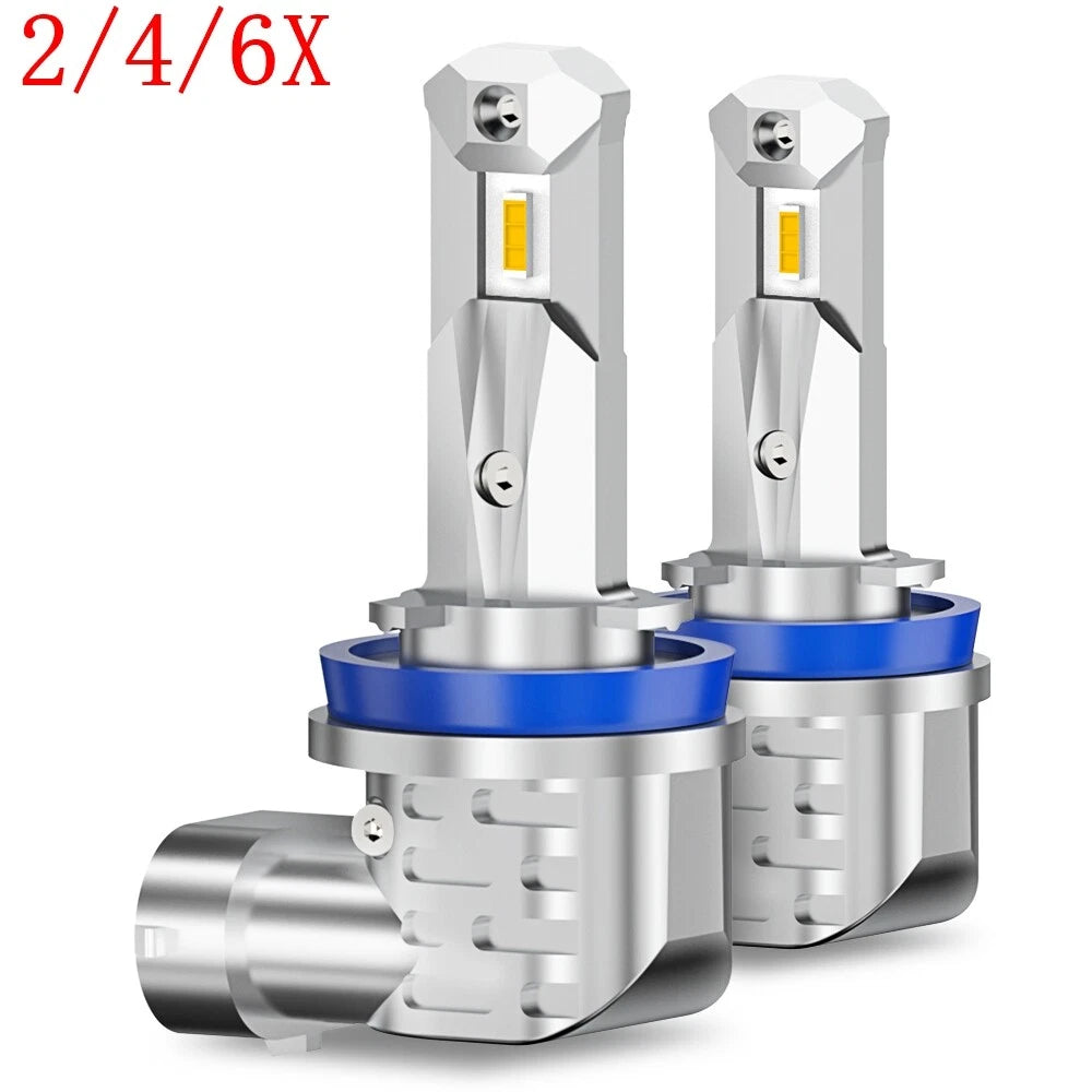 2X LED Fog Light Bulbs H11 3000K Amber for