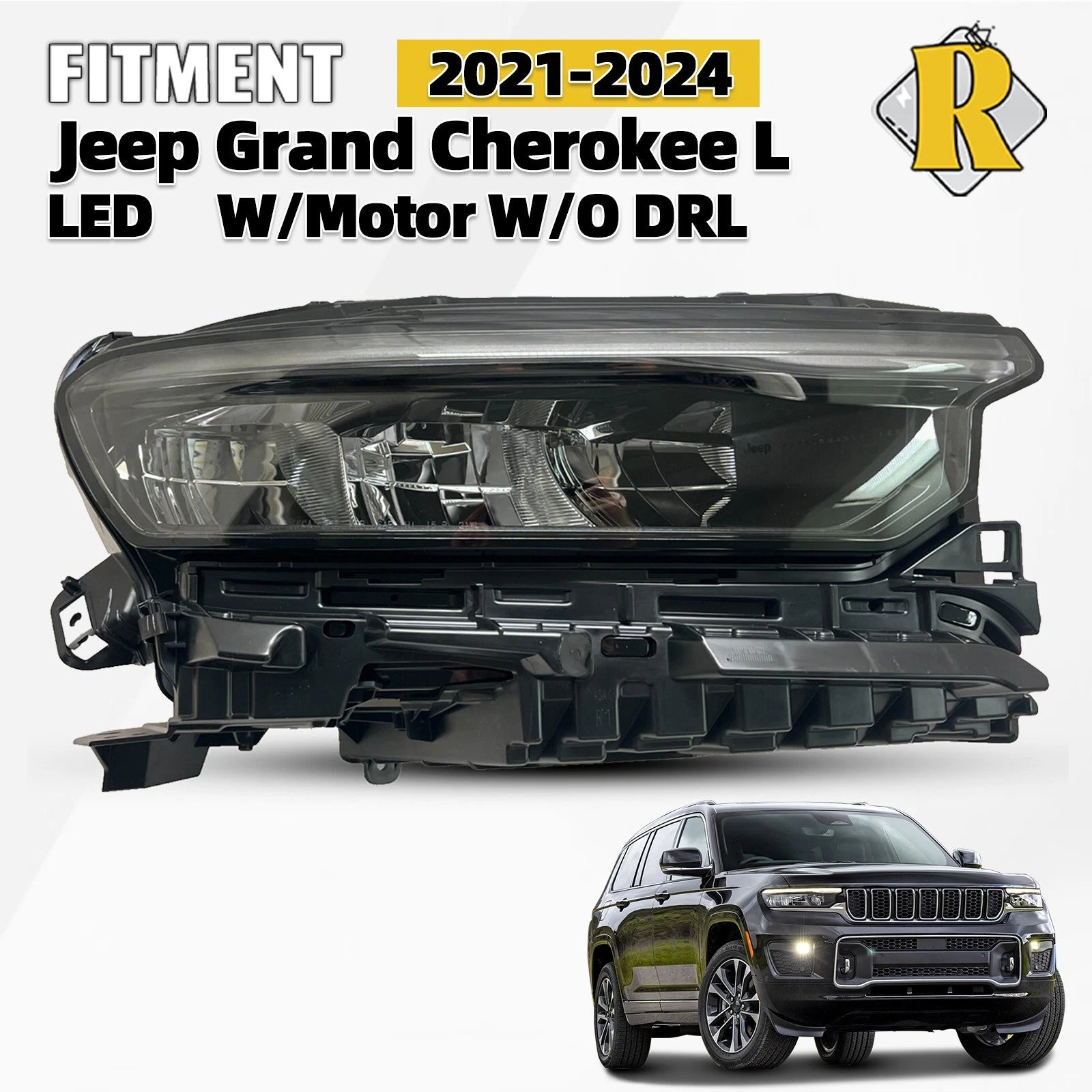 Full LED Headlight for Jeep Grand Cherokee L (2021–2024) Right Passenger