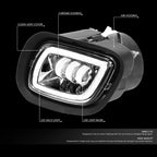 LED Halo DRL Projector Fog Light Lamp Chrome for Freightliner Cascadia (2008–2017)