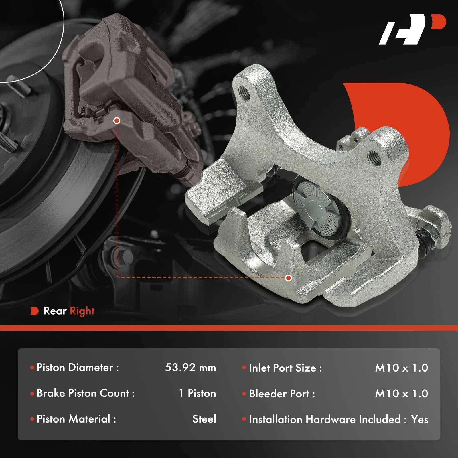 Rear Right Disc Brake Caliper w/ Bracket for Ford F-150 (2015–2018)