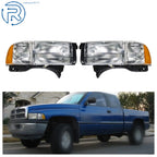 Headlights Pair for Dodge Ram 1500-3500 (1994–2002) Halogen