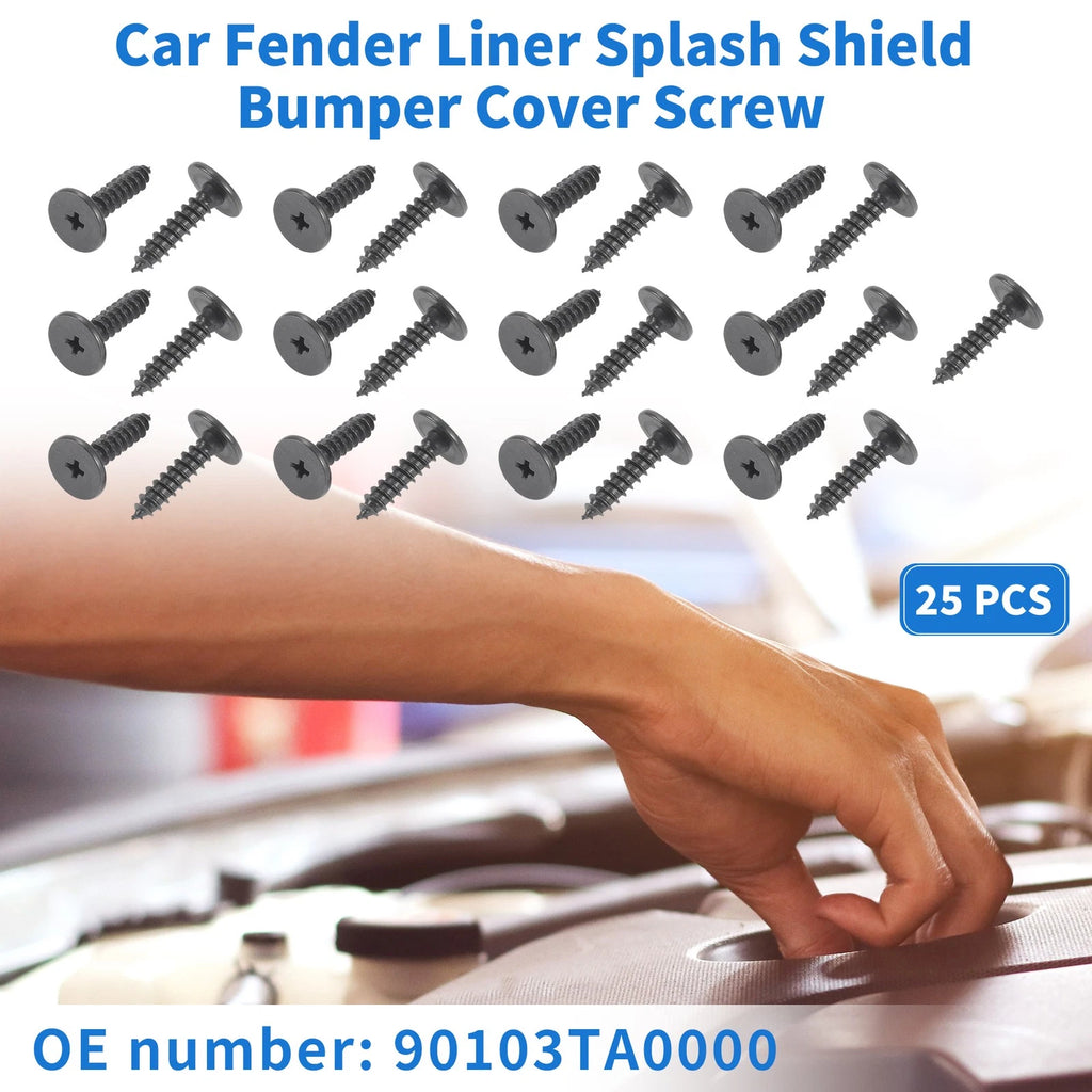 25 Pcs Fender Liner Splash Shield Bumper Cover Screw for Honda Accord 