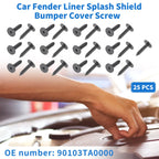 25 Pcs Fender Liner Splash Shield Bumper Cover Screw for Honda Accord 