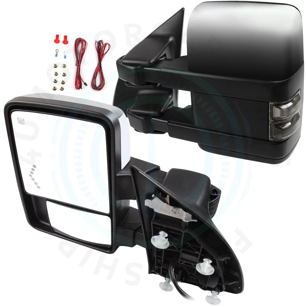 Power Heated Clearance Arrow Signal Tow Mirrors for Ford F250 (1999–2007)