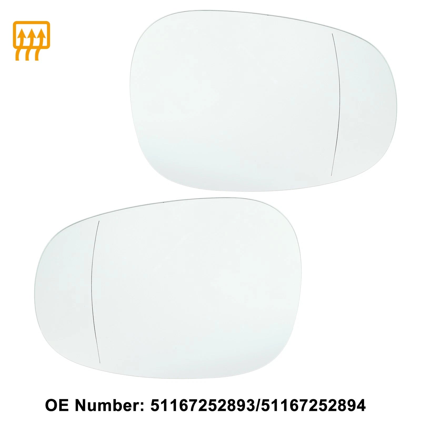 Pair Mirror Glass Replacement for BMW 335i 135i 328i M3 128i (2007–2013)
