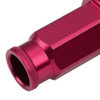 20 PCS Open End M12x1.25 50mm Tall Pink Universal JDM Rim Lug Nuts + Key