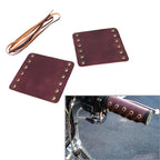 1 Pair Leather Hand Grips Covers for Harley Cafe Racer