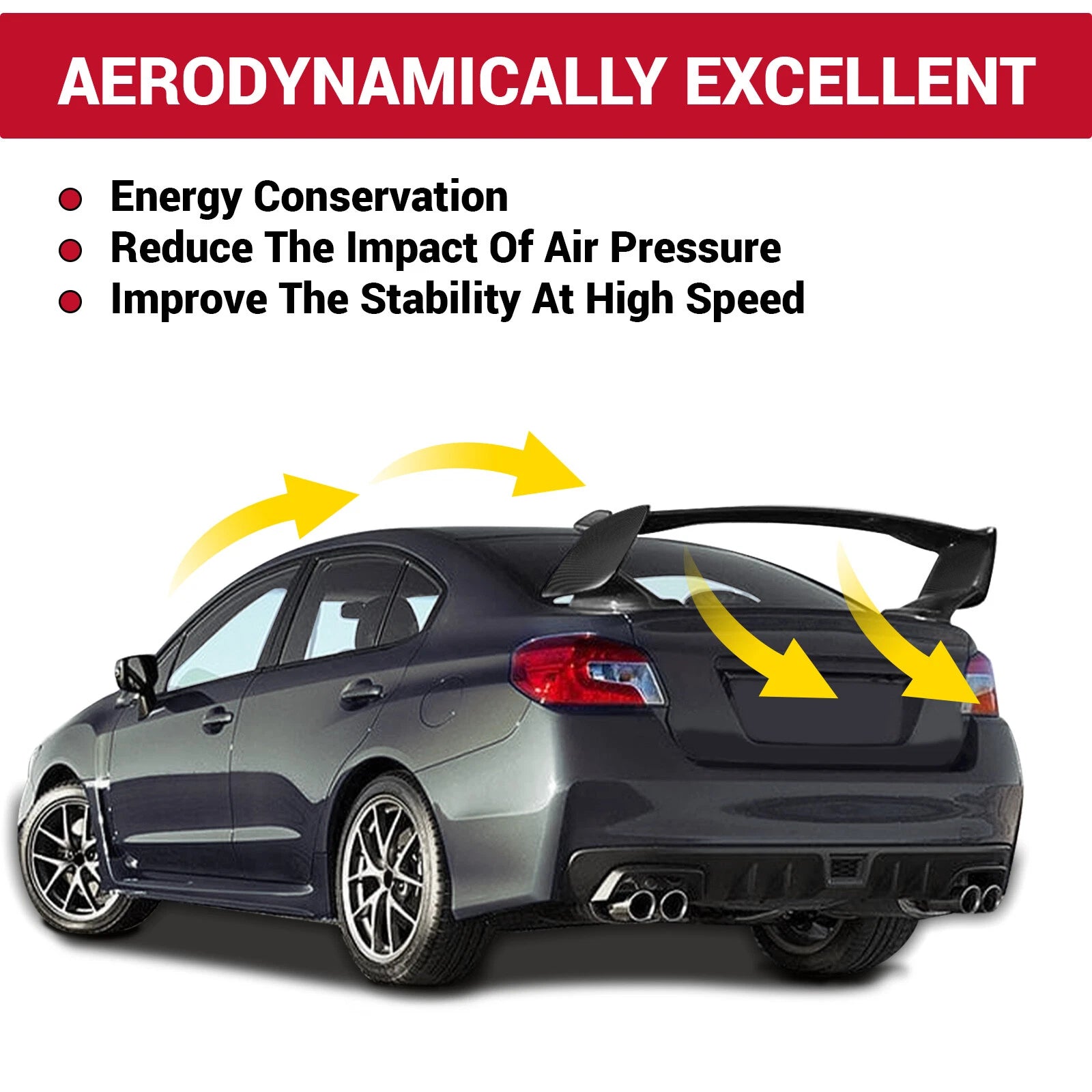 JDM Trunk Spoiler for Subaru WRX / WRX STI 4 Door (2015–2021) Carbon Fiber