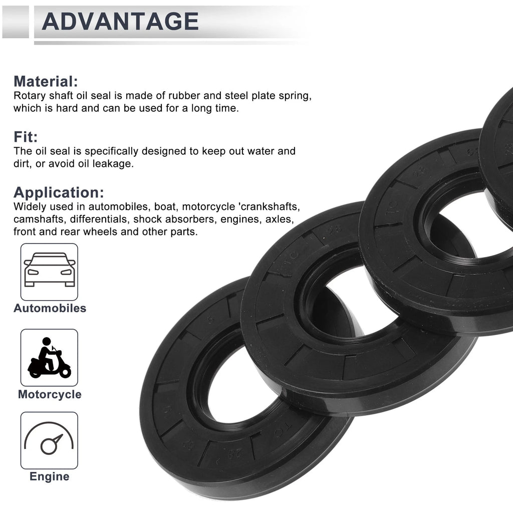 Set of 5 Oil Seal Rotary Shaft Seal TC Ring 28x62x10mm Nitrile Rubber