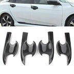 4X Carbon Fiber Door Handle Bowl Cover Trim for Honda Civic (2016–2018)