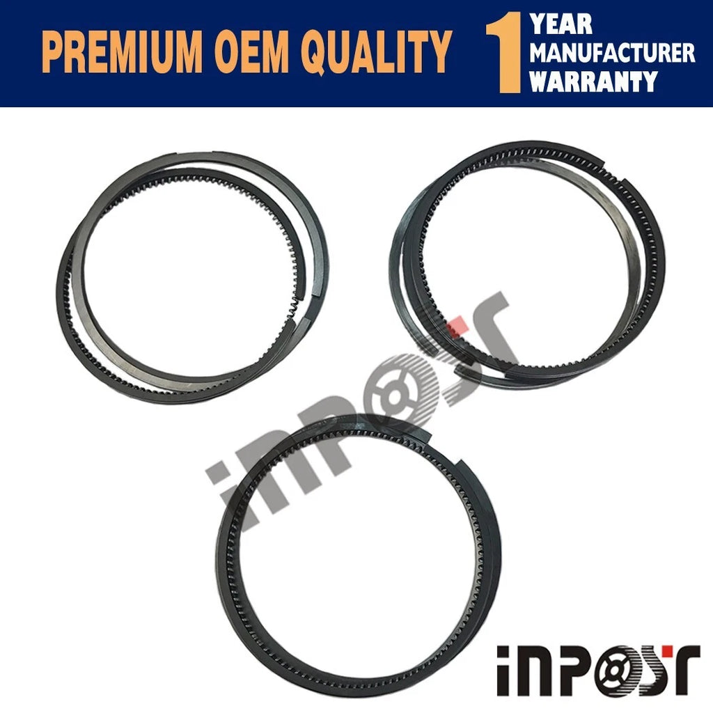 Set of 3 Piston Rings STD for Yanmar 3T72HL (72mm)