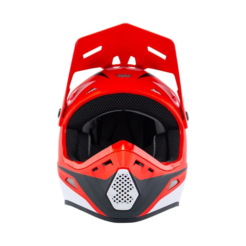 AR1 Motocross Helmet for XL Riders (Glossy Red/White/Black)