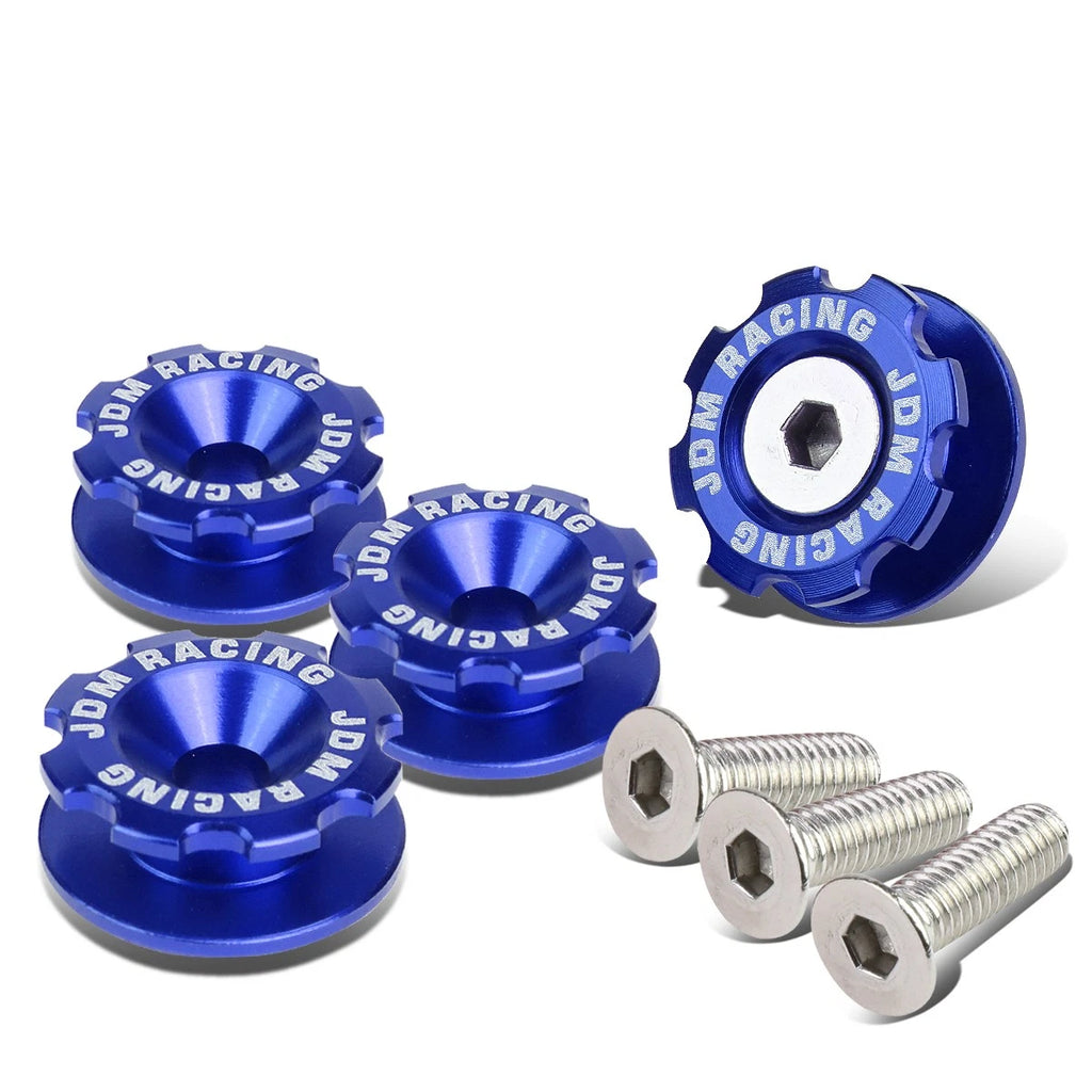 Set of 4 Aluminum Blue Bumper Quick Release Fasteners for