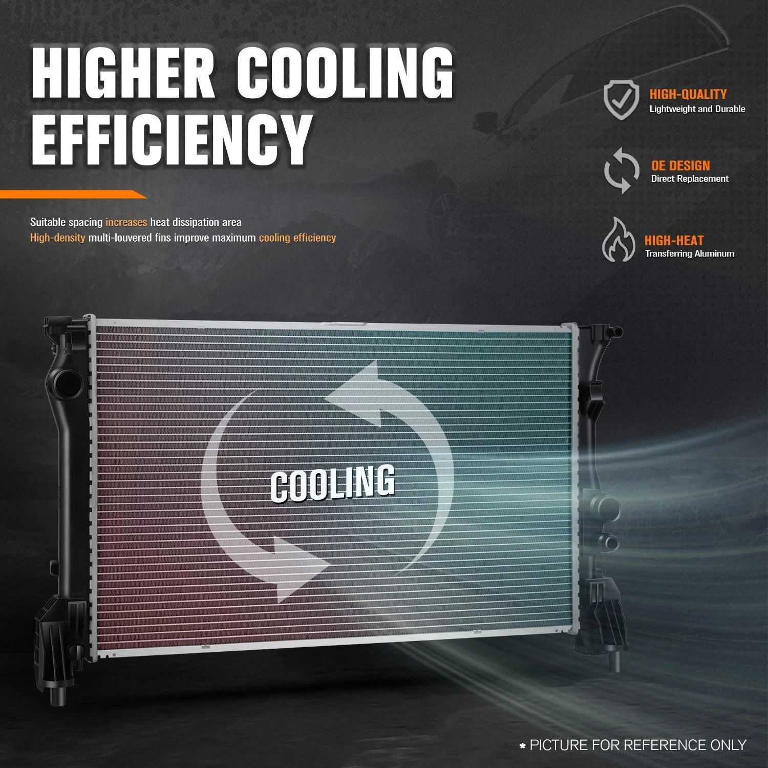 Aluminum Core Cooling Radiator for Chevy Spark (2013–2015)