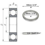 Deep Groove Ball Bearing P6 for Scooter Skateboard Wheel (95x120x13mm)