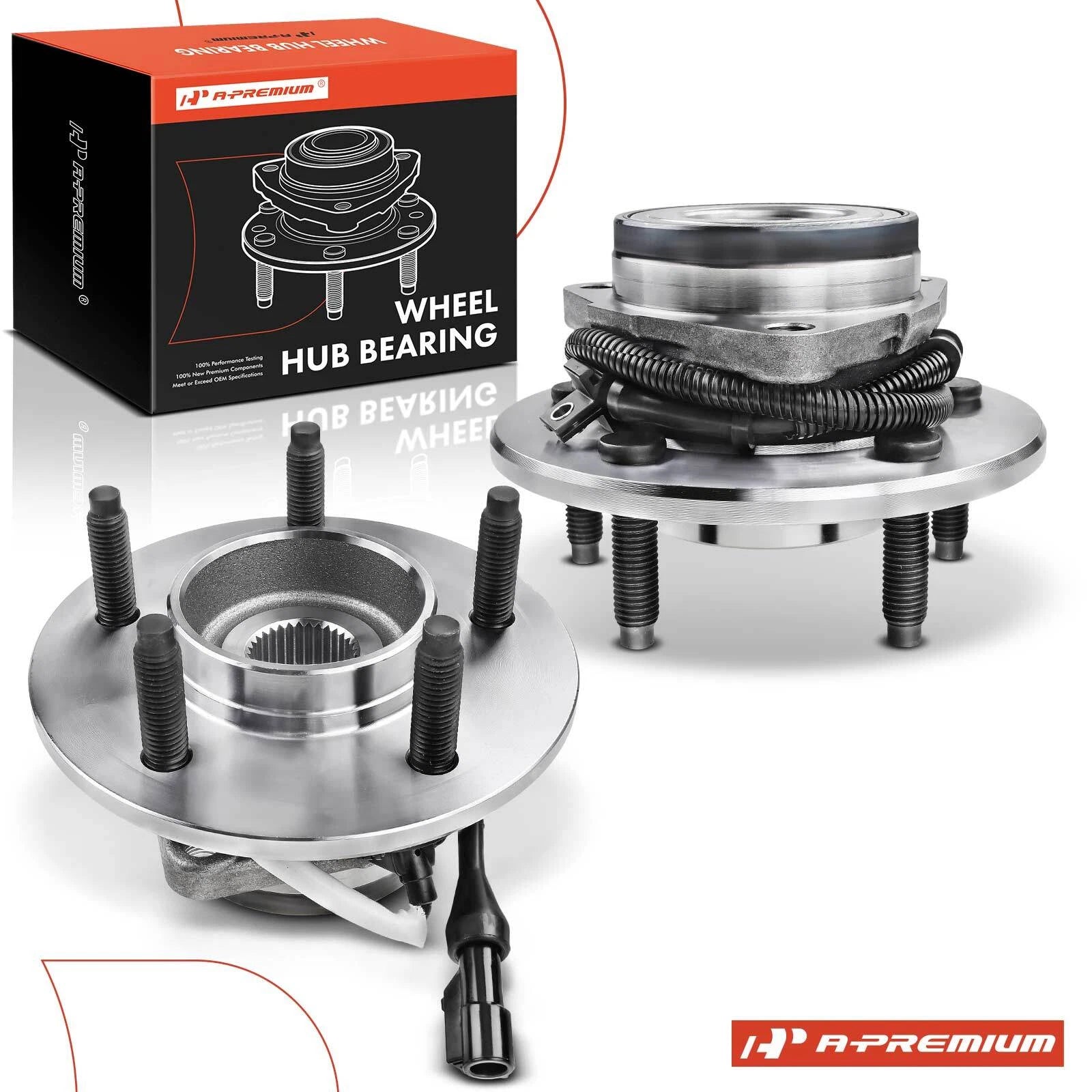 2X Front Wheel Hub & Bearing Assembly for F-150 (2000–2004)